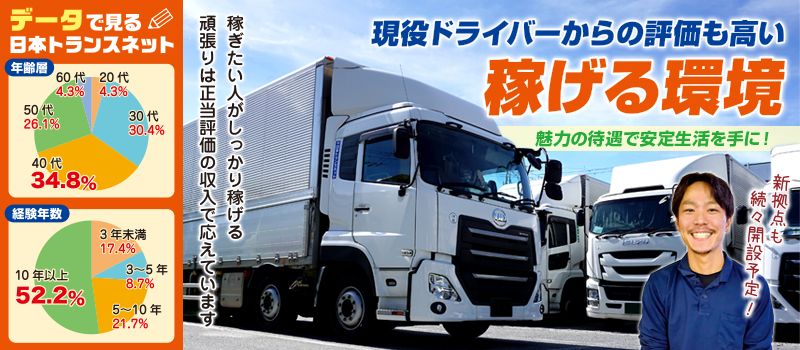 定着率高い！正社員採用・大型トラックドライバー(ウィング長距離岐阜方面) - 富山県の